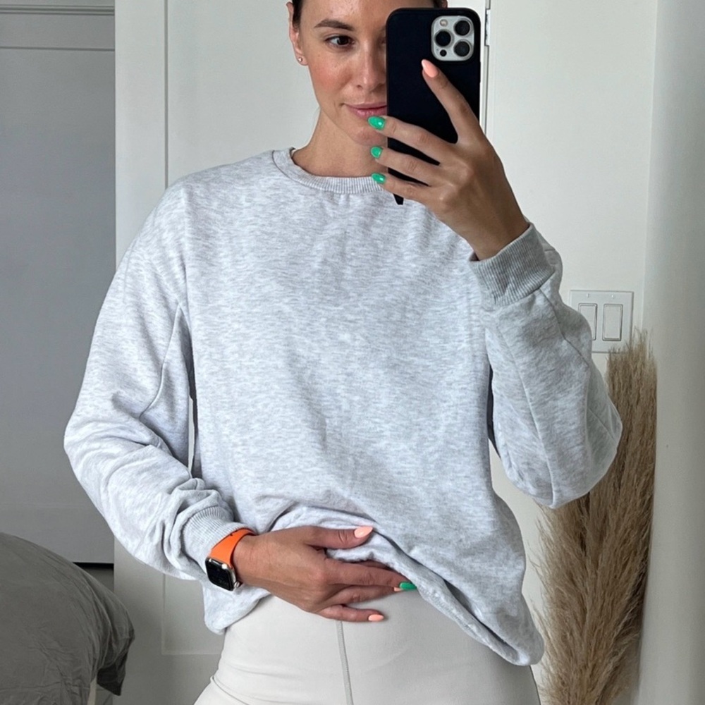 Topshop Light Gray Crewneck Sweatshirt - Picture 5 of 10